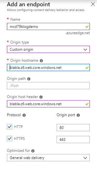 Azure CDN Endpoint