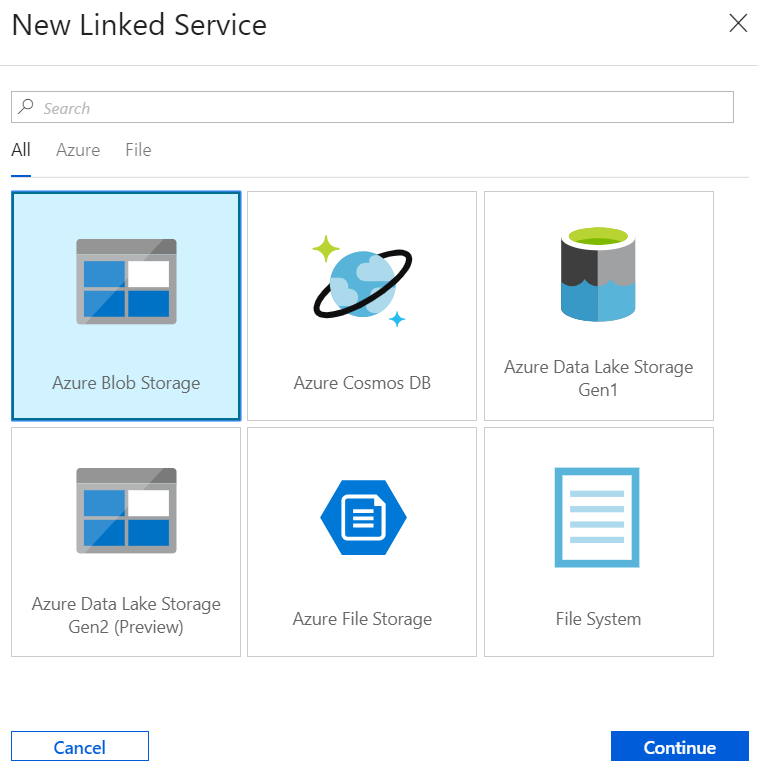 Linked Azure Blob Service