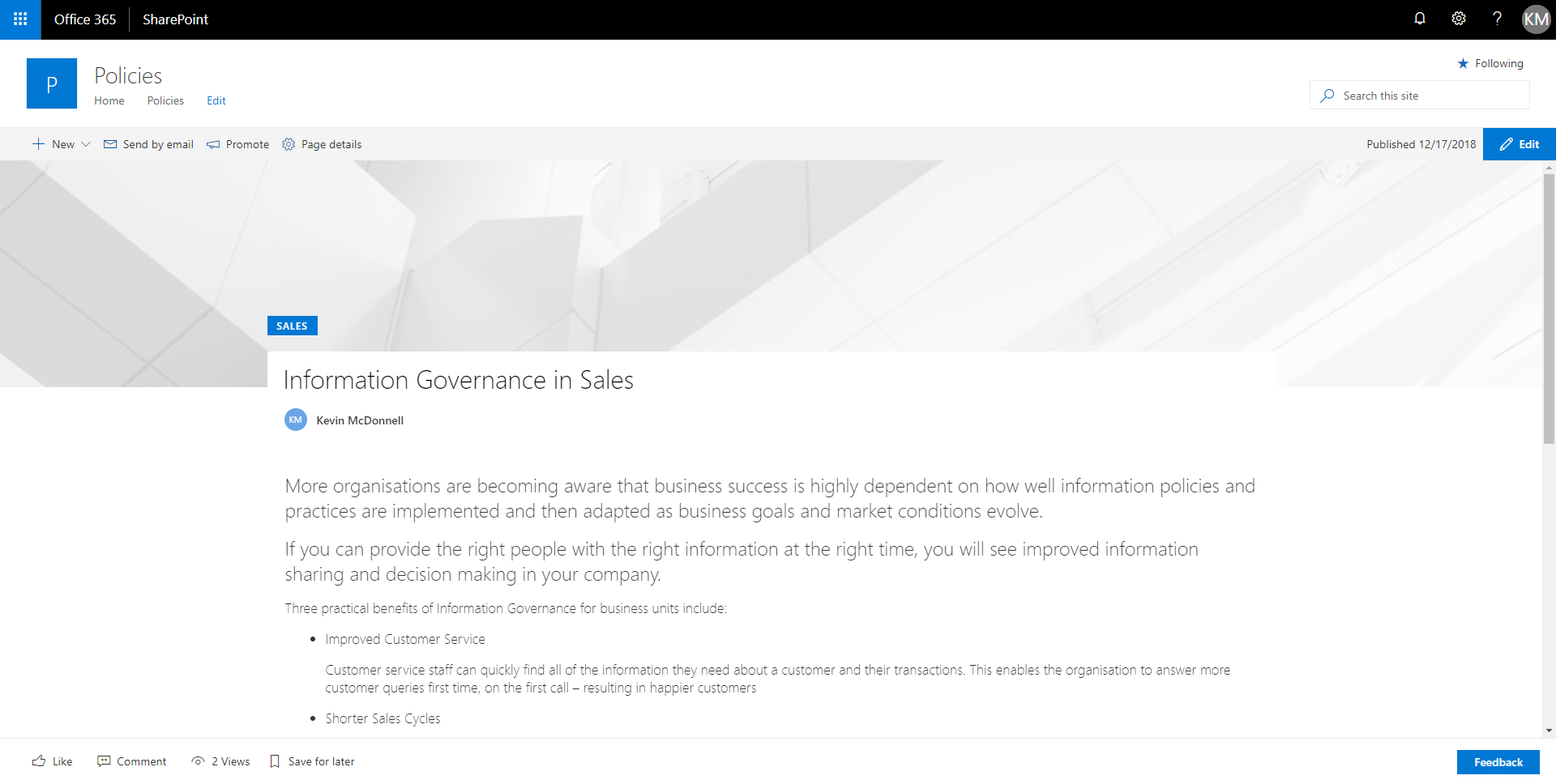 Sales Governance