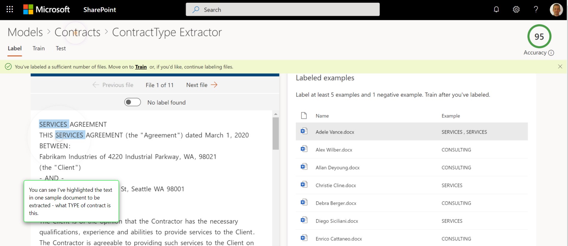 Syntex Extractor Example