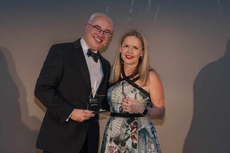 Kevin McDonnell, winning Modern Work evangelist 2025 at the UK Tech Community Awards